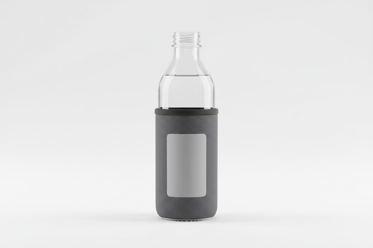 Garrafa Vidro 500ml com Capa Neoprene Personalizável faça a imagem existente e padrao