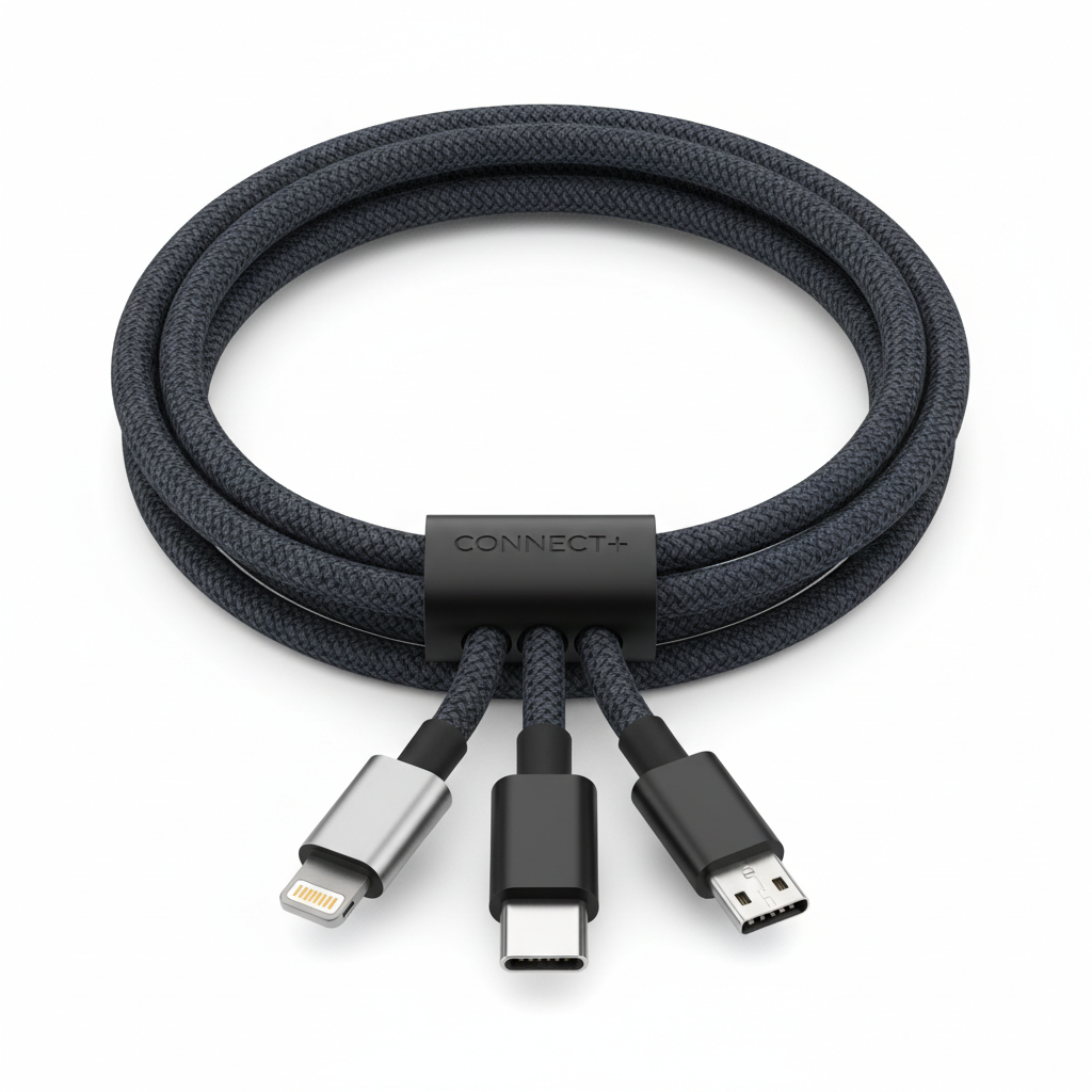 Cabo 3 em 1 (Lightning/USB-C/Micro USB) Personalizável faça a imagem padrao e existente